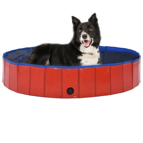 vidaXL Sammenleggbart hundebasseng rød 160x30 cm PVC