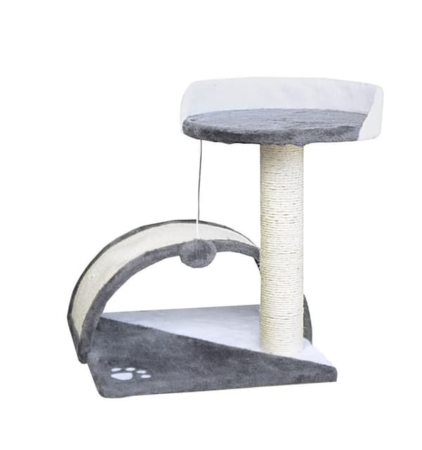 Grey Cat kradsestolpe med platform p? en sisal stolpe