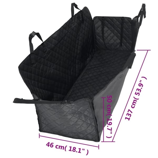 vidaXL hundetæppe til bil 137x46x50 cm sort