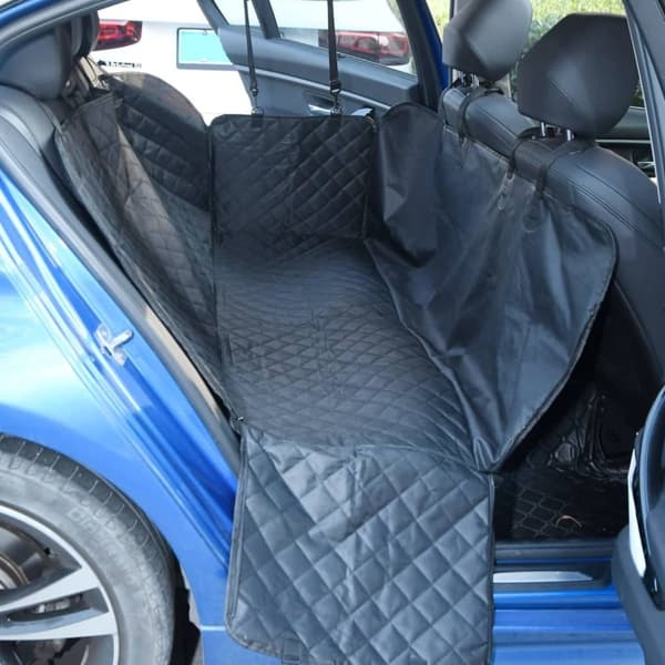 vidaXL hundetæppe til bil 137x46x50 cm sort