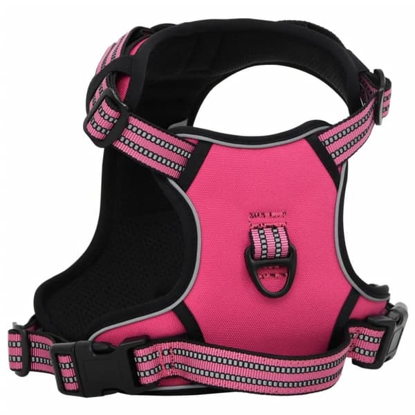 vidaXL Hundesele med reflekterende striper justerbar rosa XL