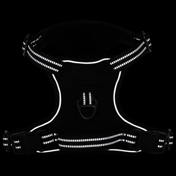 vidaXL Hundesele med reflekterende striper justerbar svart M