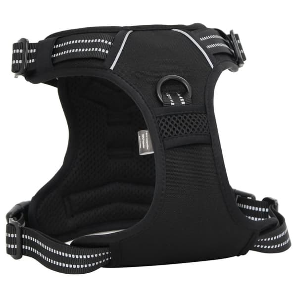 vidaXL Hundesele med reflekterende striper justerbar svart M