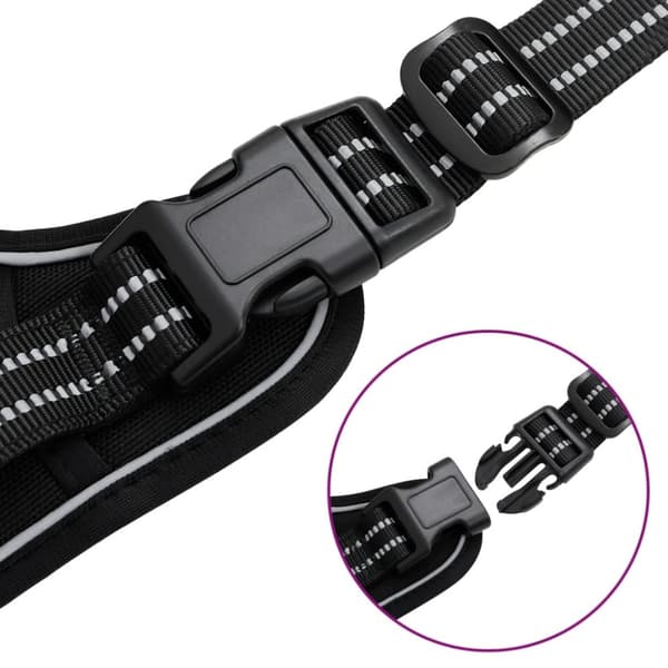 vidaXL Hundesele med reflekterende striper justerbar svart M
