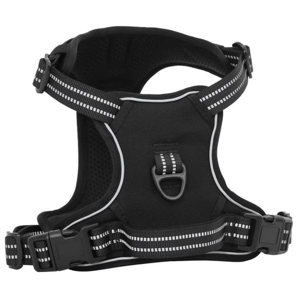 vidaXL Hundesele med reflekterende striper justerbar svart M