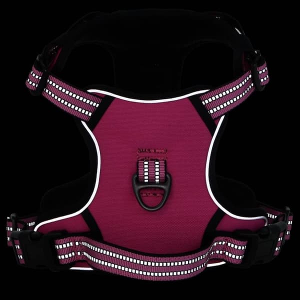 vidaXL Hundsele med koppel & krage Justerbar rosa L