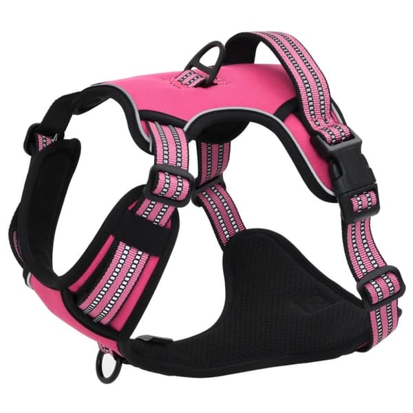 vidaXL Hundsele med koppel & krage Justerbar rosa L