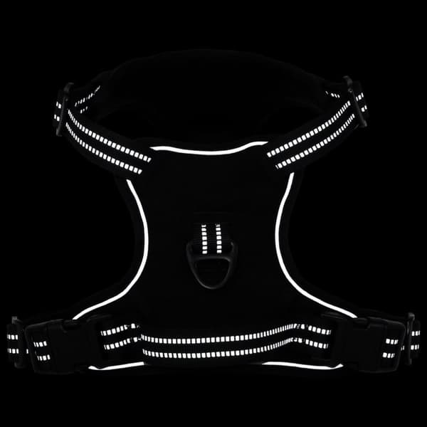 vidaXL Hundesele med reflekterende striper justerbar svart XL
