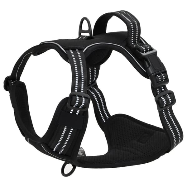 vidaXL Hundesele med reflekterende striper justerbar svart XL