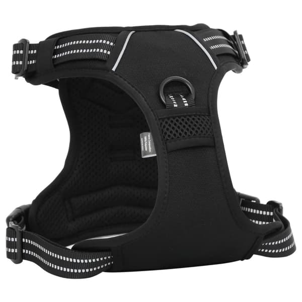 vidaXL Hundesele med reflekterende striper justerbar svart XL