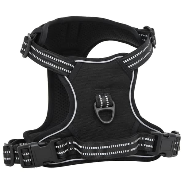vidaXL Hundesele med reflekterende striper justerbar svart XL