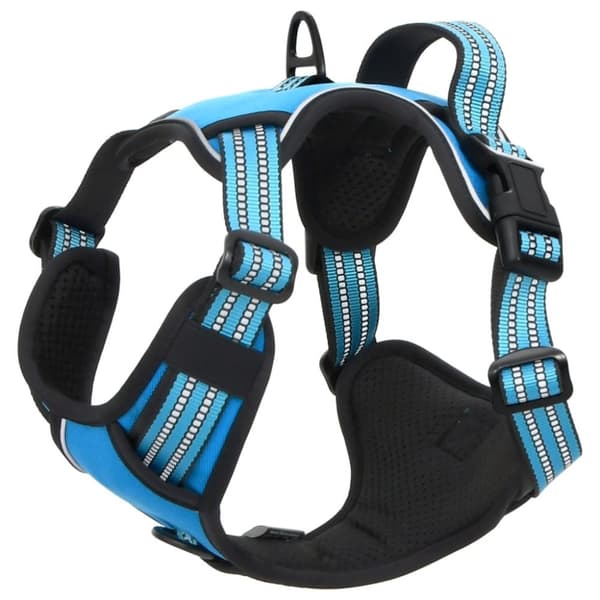 vidaXL Hundesele med reflekterende striper justerbar blå XL