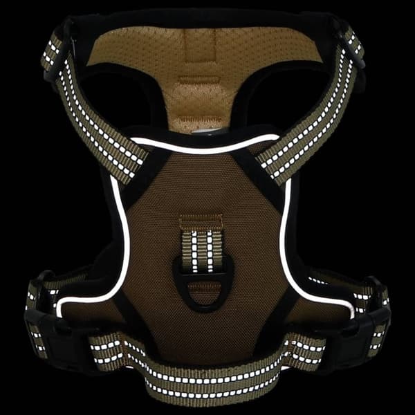 vidaXL Hundesele med reflekterende striper justerbar brun S