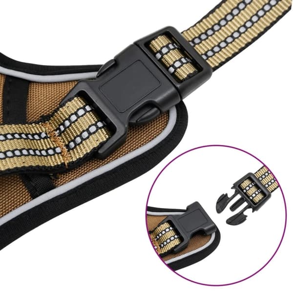 vidaXL Hundesele med reflekterende striper justerbar brun S