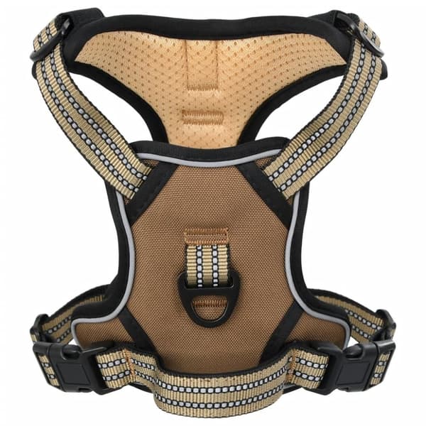 vidaXL Hundesele med reflekterende striper justerbar brun S