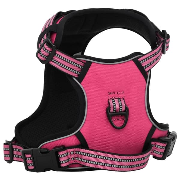 vidaXL Hundsele med reflekterande ränder Justerbar rosa S
