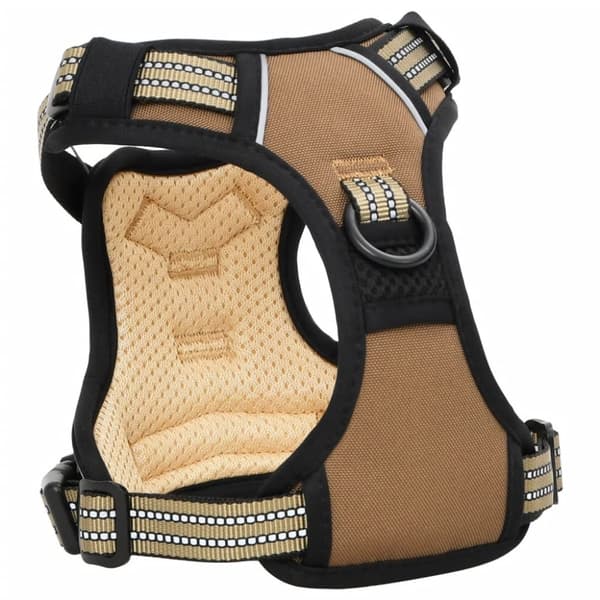 vidaXL Hundesele med reflekterende striper justerbar brun XL