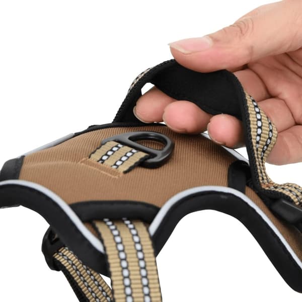vidaXL Hundesele med reflekterende striper justerbar brun XL
