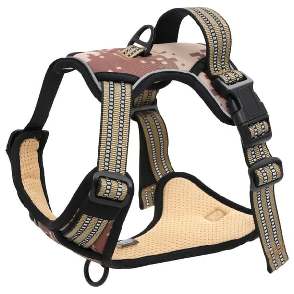 vidaXL Hundesele med reflekterende striper justerbar kamuflasje brun M