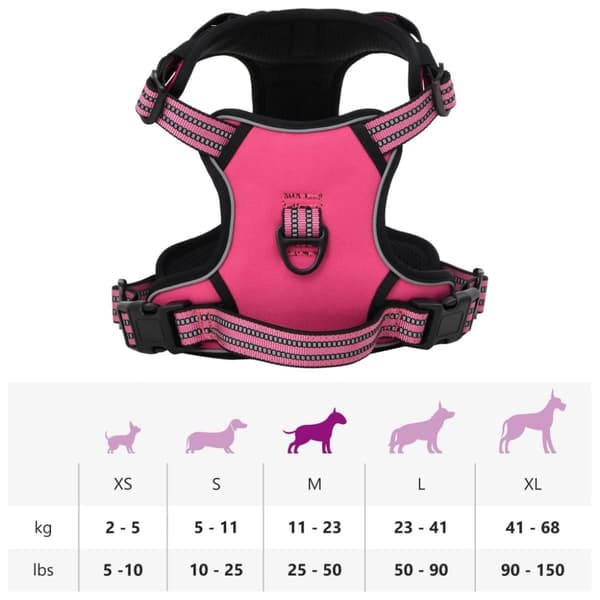 vidaXL Hundesele med reflekterende striper justerbar rosa M