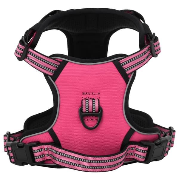 vidaXL hundesele med refleksstriber str. L justerbar pink