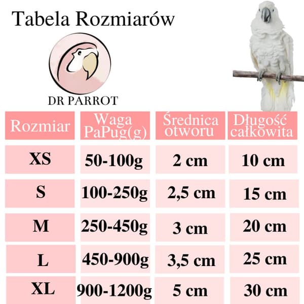 Naurustuspanta papukaijoille, koko S