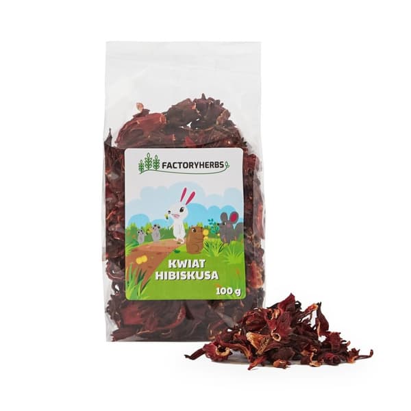 FACTORY HERBS Hibiskusblomma - godis för gnagare och kaniner - 100g