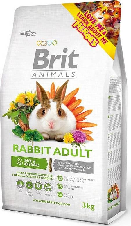 Brit Animals Kaninfoder Adult 3 kg