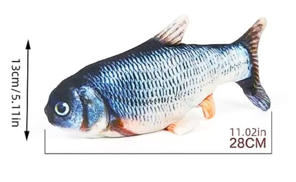 Interaktiv fisk | Hoppleksak | Elektrisk | för hundar och katter | 28 cm