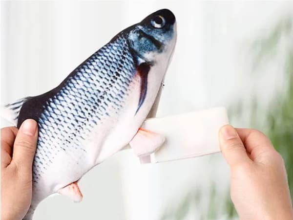 Interaktiv fisk | Hoppleksak | Elektrisk | för hundar och katter | 28 cm
