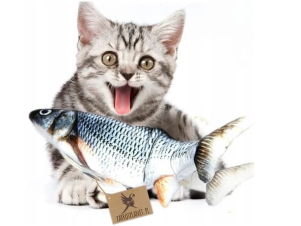 Interaktiv fisk | Hoppleksak | Elektrisk | för hundar och katter | 28 cm
