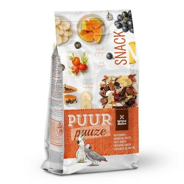 WITTE MOLEN PUUR PAUZE SNACK MUESLI FRUKT | mat tillägnad kakaduor, kakaduor och andra australiska papegojor 750g WITTE MOLEN PUUR PAUZE SNACK MUESLI FRUKT | mat tillägnad kakaduor, kakaduor och andra australiska papegojor 750g