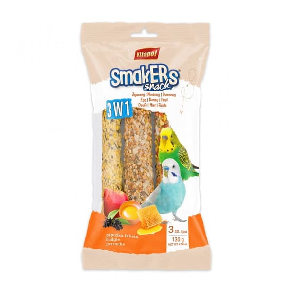 Vitapol - Smakers 3 i 1 för undulater i folie 3 st - 130g