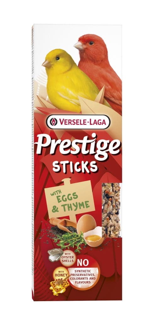 Versele Laga Prestige Sticks Kanariefåglar med ägg och timjan 60g - pinnar med ägg och timjan för kanariefåglar