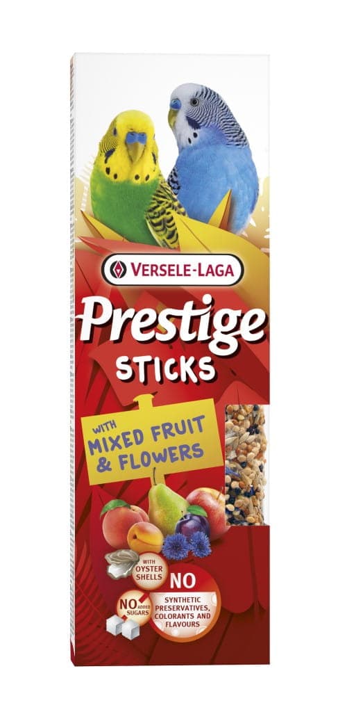 Versele Laga - Prestige Sticks Små Parakiter med Blandad Frukt & Blommor 60g - pinnar med en blandning av frukter och blommor för små parakiter