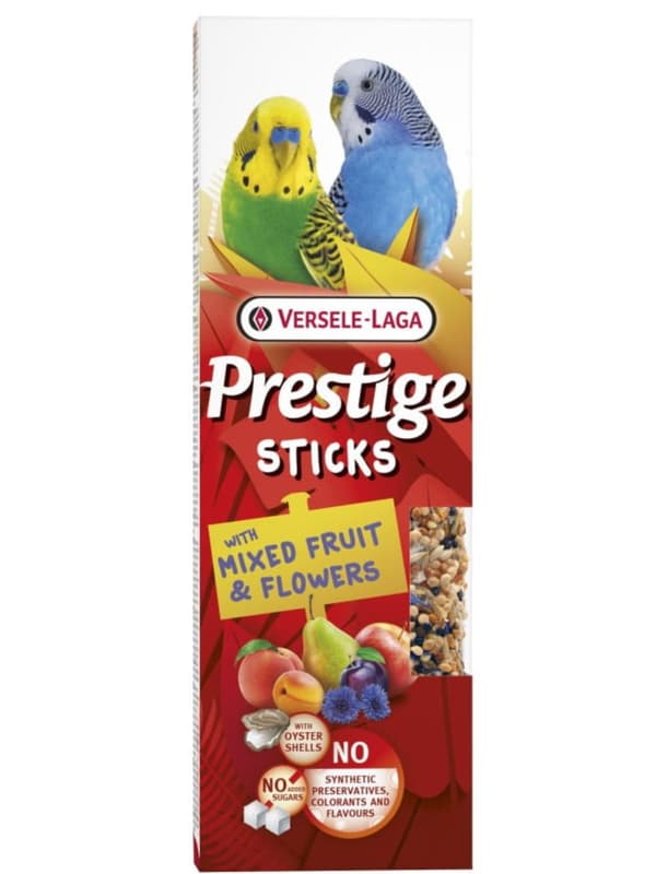 Versele Laga - Prestige Sticks Små Parakiter med Blandad Frukt & Blommor 60g - pinnar med en blandning av frukter och blommor för små parakiter