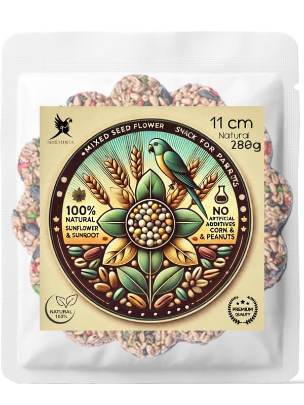 Parrot Planet - Parrot Flower WALNUT - XXL - snacks för alla papegojor 280g