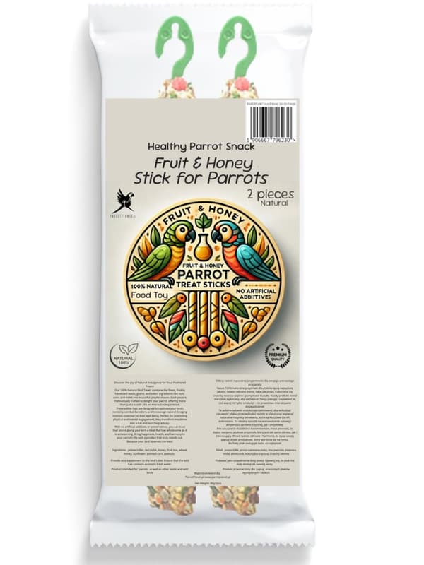 Parrot Planet - Frukt- och honungspinnar - mellanmål för alla papegojor 2 st.