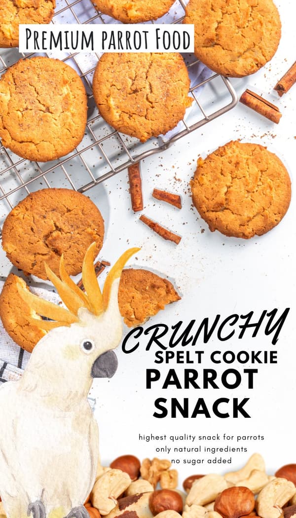 Crunchy Spelt Cookie - Smörkakor med dinkel - 50g - Ett mellanmål för alla papegojor