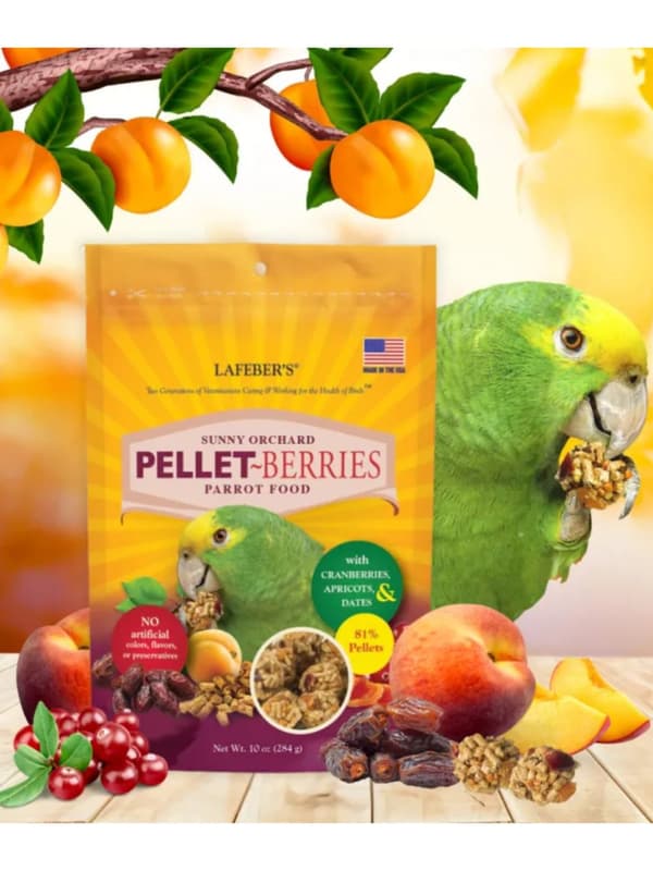 Lafeber Pellet-Berries Sunny Orchard - Kulformat foder för medelstora och stora papegojor 284g
