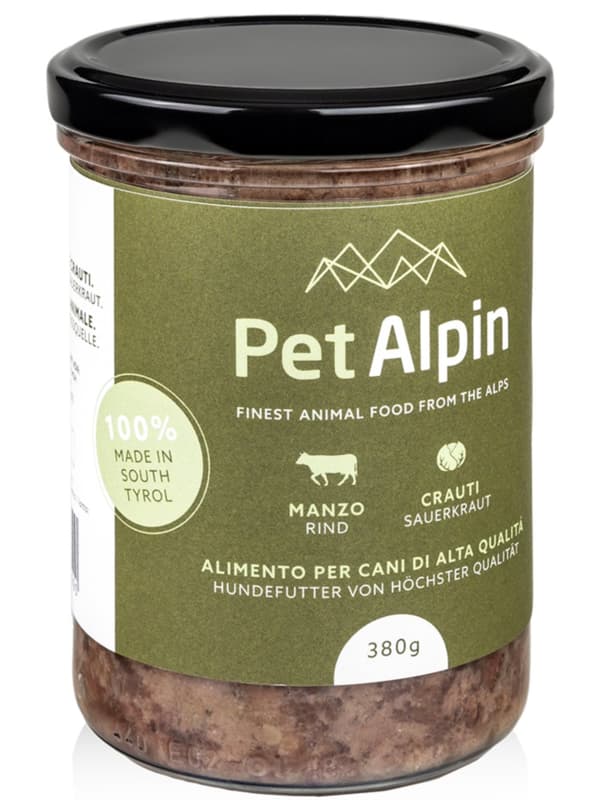 Pet Alpin: Nötkött och surkål i varje tugga - Naturligt hundfoder 380 g