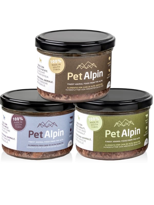 Pet Alpin - Set med det bästa hundfodret från Sydtyrolen 2x 180g och 1x 100g