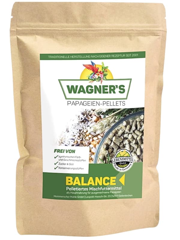 Wagner's Pellets - Wagner's kallpressade granulat för medelstora och stora papegojor 750g