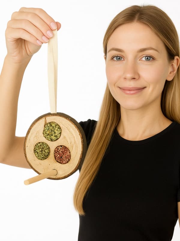 JR FARM - Disc Trio - läckra godbitar för lek och mums för alla papegojor 70g
