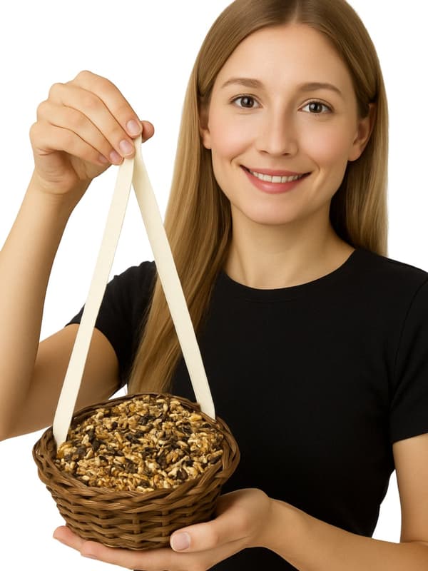 JR FARM Glutton's Nest - läckra godbitar för lek och mumsa för alla papegojor 75g