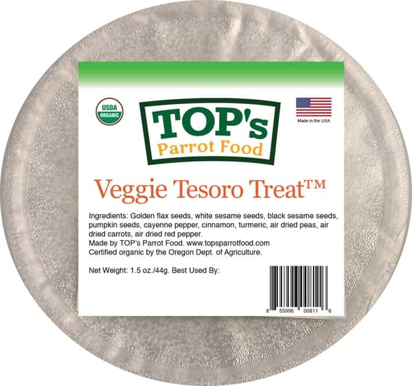 Top's Tesoro papegojgodis - VEGGIE - Ekologiskt godis för papegojor med grönsaker 44g