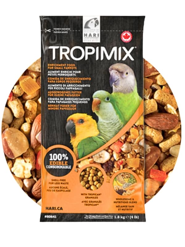Hagen Hari Tropimix Small Papegojfodermix - Balanserat foder med granulat för små papegojor 1,8 kg