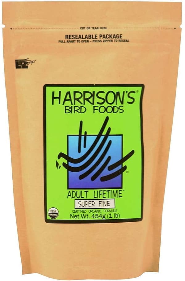 Harrison`s Adult Lifetime Super Fine Organic Bird Food - Finkornigt granulat för året runt - 450 g