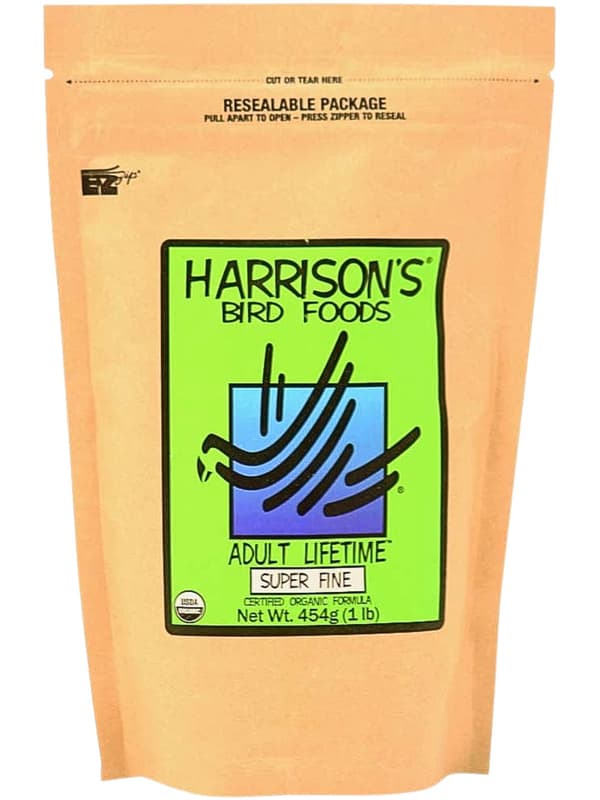 Harrison`s Adult Lifetime Super Fine Organic Bird Food - Finkornigt granulat för året runt - 450 g