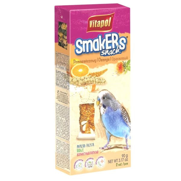 Vitapol - Smakers ORANGE undulaattimuhennokset 2 kpl 90g